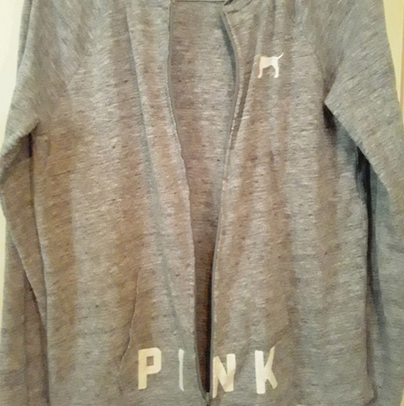 Pink Light Weight Gray Hoodie Jacket - Picture 8 of 8